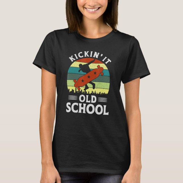 T-shirt Skateboard Longboard Vintage 80s 90s Retro (Devant)