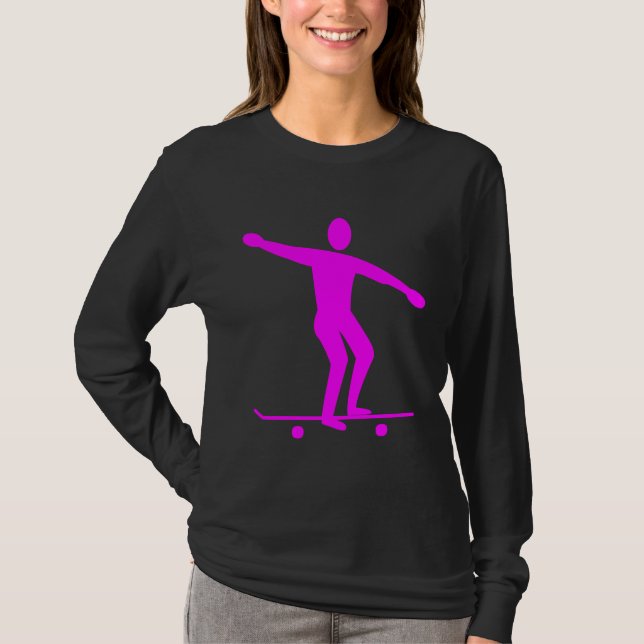 T-shirt Skateboard - Magenta (Devant)