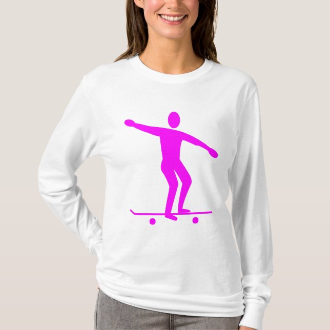 T-shirt Skateboard - Magenta (Devant)