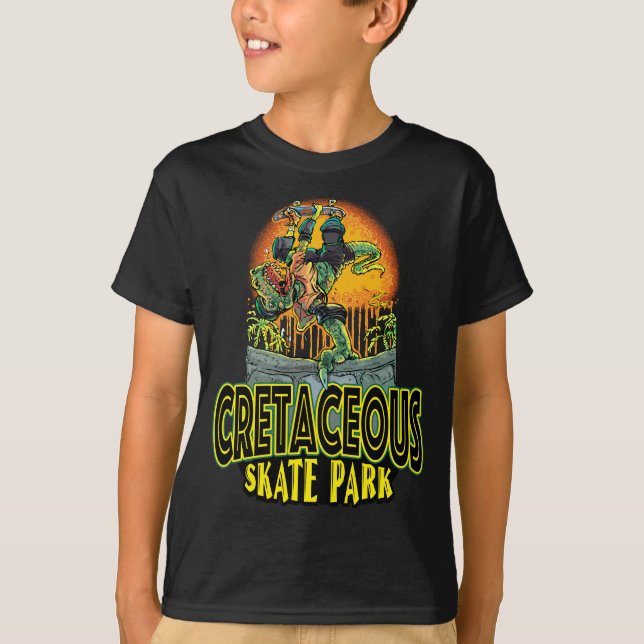 T-shirt Skateboard Park T Rex crétacé (Devant)
