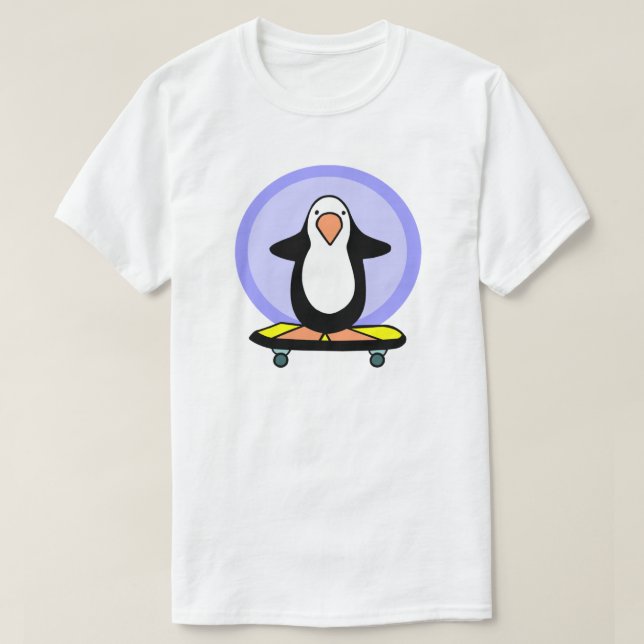 T-shirt Skateboard Penguin Skateboard Fun Skateboard (Design devant)