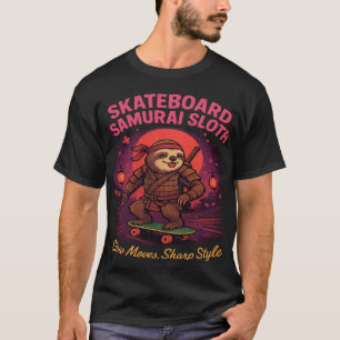 T-shirt Skateboard Samurai Sloth
