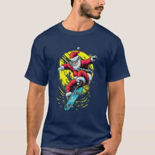 T-shirt Skateboard Santa Claus