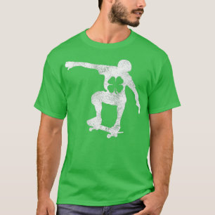 T-shirt Skateboard Shamrock Jour de la Saint Patrick irlan