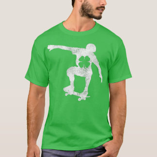 T-shirt Skateboard Shamrock Jour de la Saint Patrick irlan