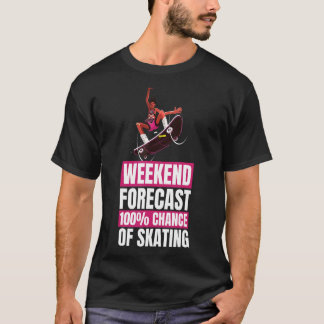 T-shirt Skateboard Skater Week-end Prévision Patinage