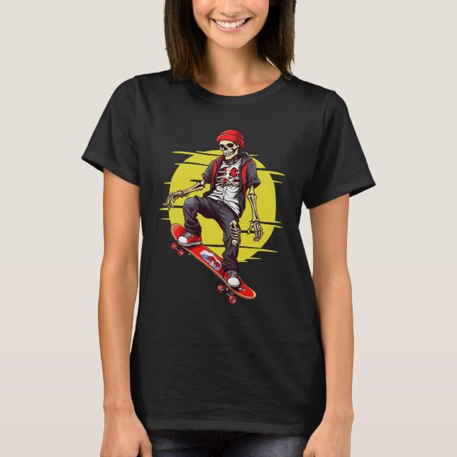 T-shirt Skateboard Skeleton (Devant)