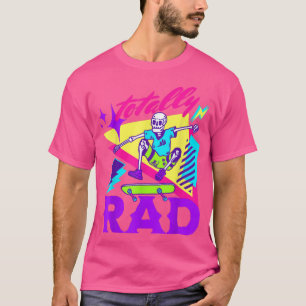 T-shirt Skateboard Skeleton 80s Patinage Vintage
