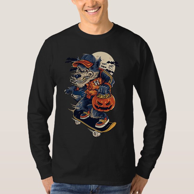 T-shirt Skateboard Werewolf (Devant)