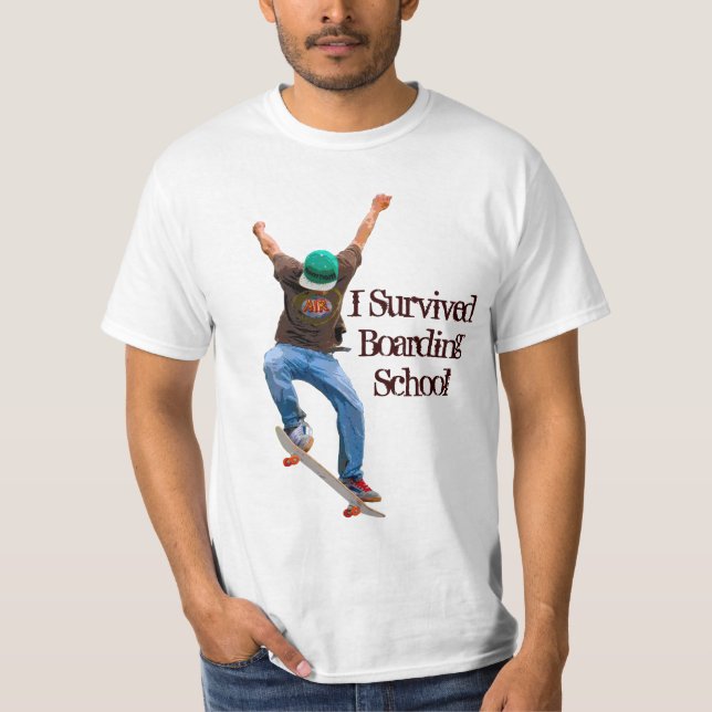 T-shirt Skateboarder Boarder School Funny Street Shirt (Devant)
