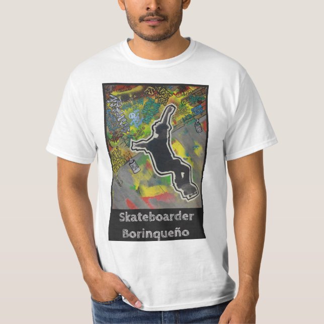 T-shirt Skateboarder Borinqueño (Devant)