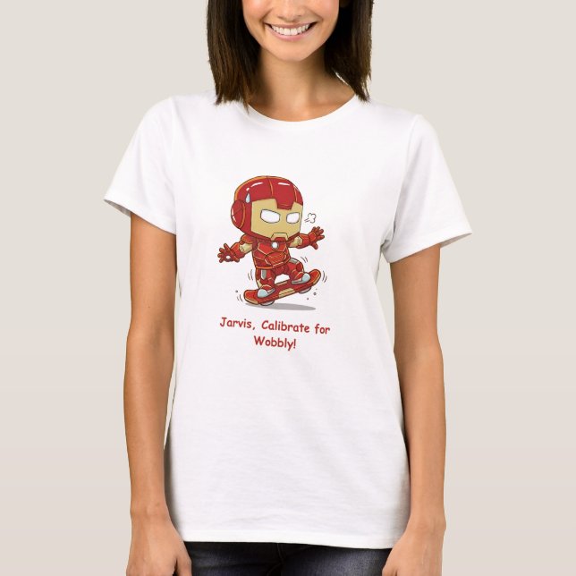T-shirt Skateboarder Iron Man Ridicule - Calibrer pour les (Devant)
