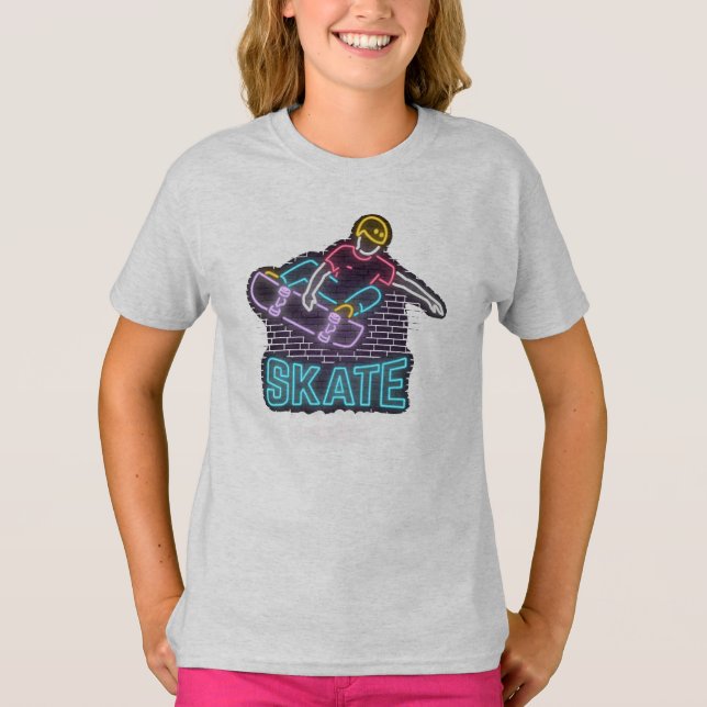 T-shirt Skateboardeur Néon (Devant)