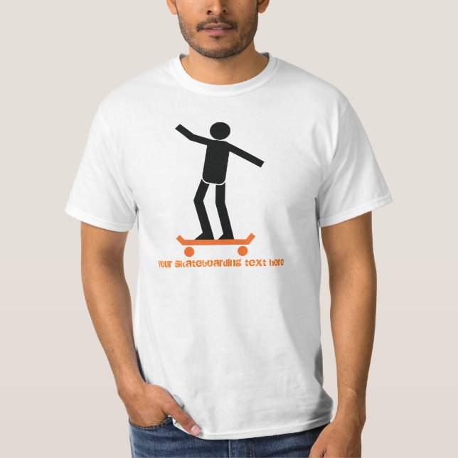 T-shirt Skateboardeur sur son skateboard personnalisé (Devant)