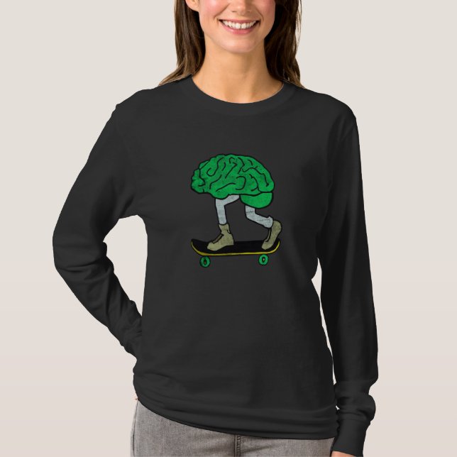 T-shirt Skateboarding Brain Skateboard Skateboarder (Devant)