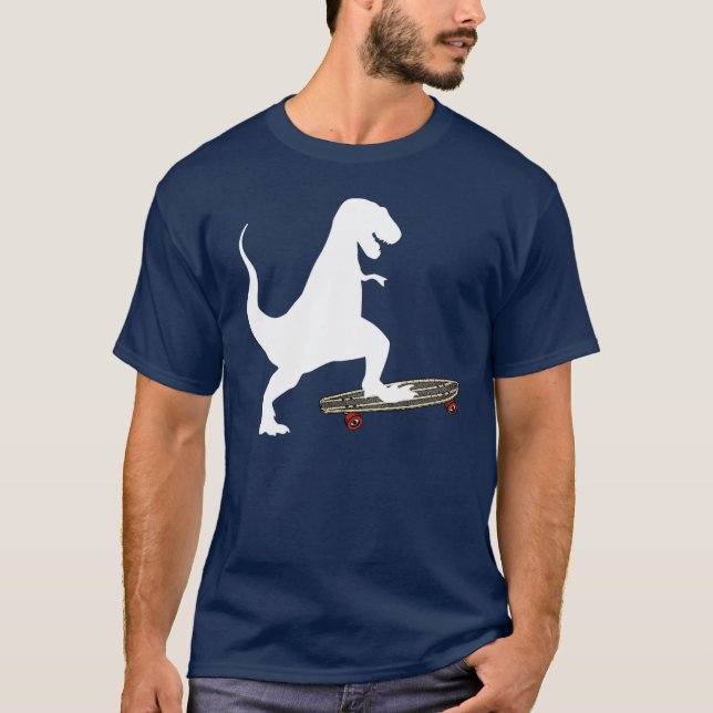T-shirt Skateboarding de dinosaure (Devant)