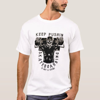 T-shirt Skateboarding Is Not A Crime-Skeleton Skater Retro