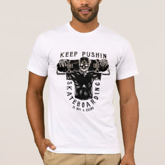 T-shirt Skateboarding Is Not A Crime-Skeleton Skater Retro