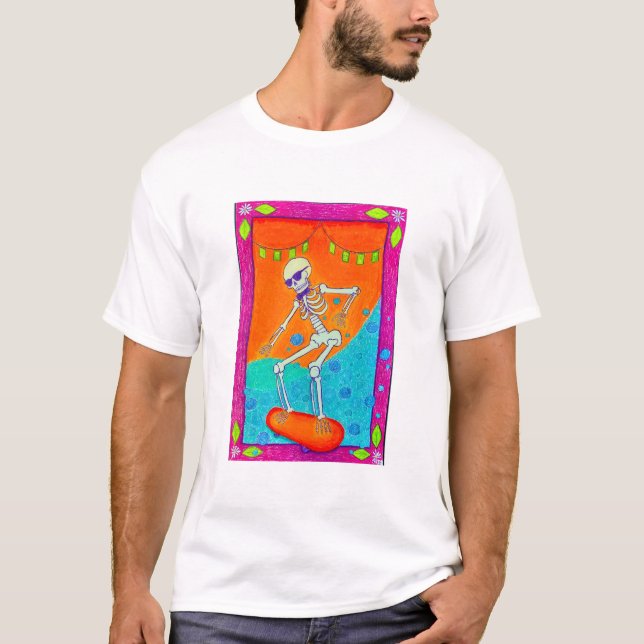 T-shirt Skateboarding Skeleton (Devant)