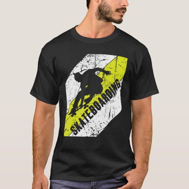 T-shirt Skateboarding Vintage Skateboarder Skate (Devant)