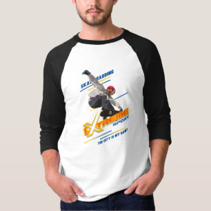 T-shirt Skateboards   Raglan à manches 3/4 hommes