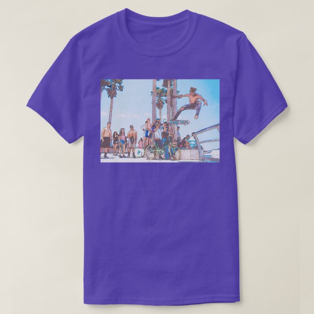 T-shirt skater extrême cascade utilisation skateboard dans (Design devant)