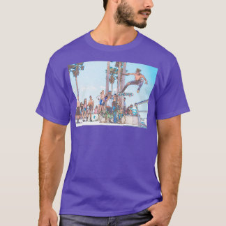 T-shirt skater extrême cascade utilisation skateboard dans