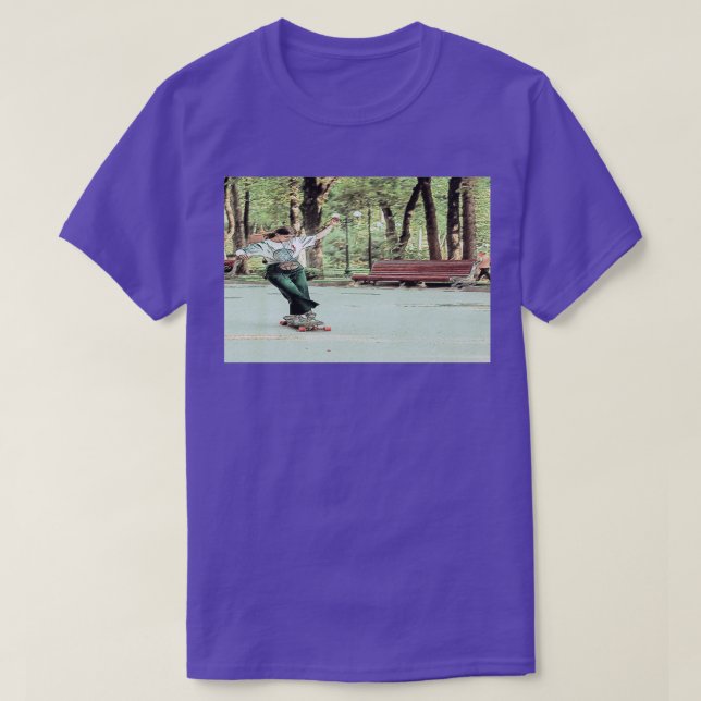 T-shirt skater extrême cascade utilisation skateboard dans (Design devant)