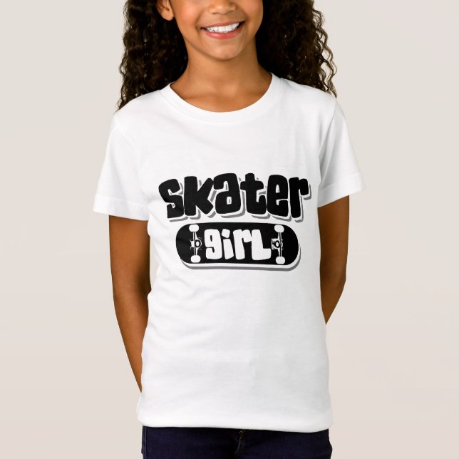 T-Shirt Skater Girl | Plat Tween ou Teenage Skateboarder (Devant)