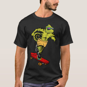 T-shirt Skaters AYANT Amusant Cool Chameleon Skateboard Po