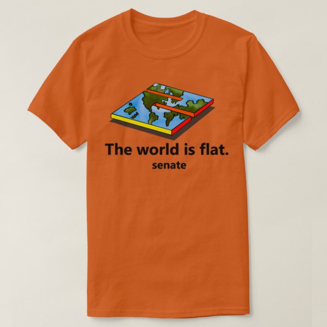 T-shirt skatethe du sénat le monde est plat (Design devant)