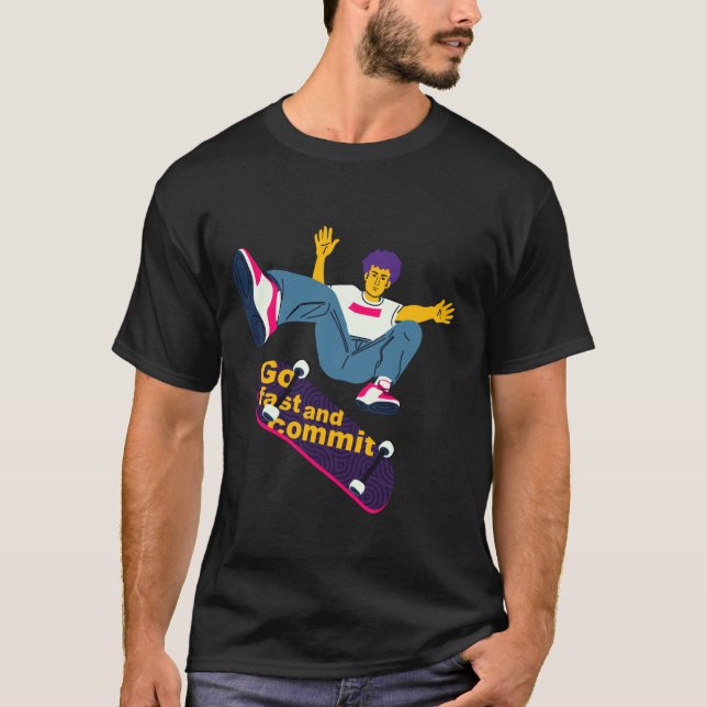 T-shirt Skateur sur un skateboard (Devant)