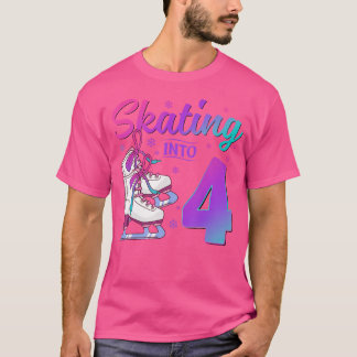 T-shirt Skating Into 4Th Birthday 4 Year Old Ice Skating G