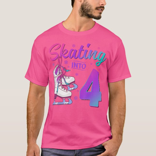 T-shirt Skating Into 4Th Birthday 4 Year Old Ice Skating G (Devant)