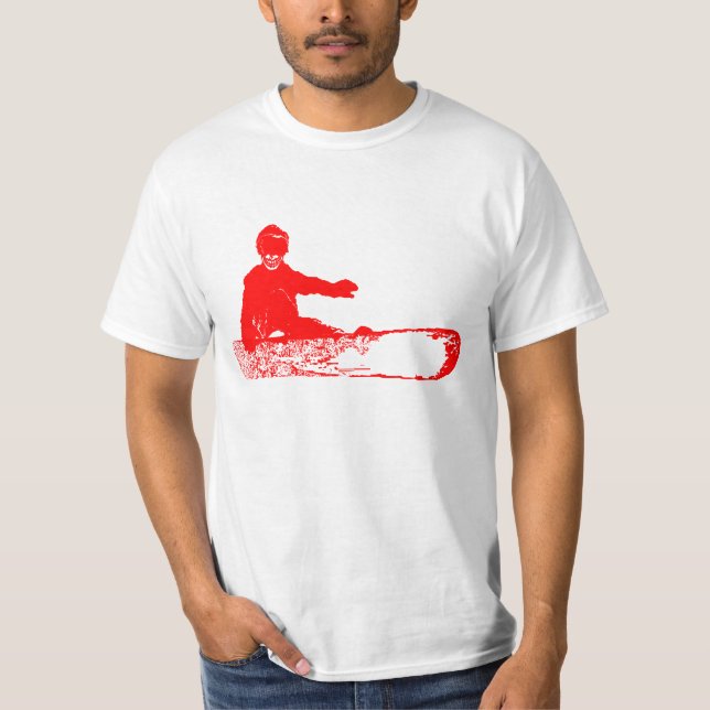 T-shirt skeleboarder. rouge (Devant)