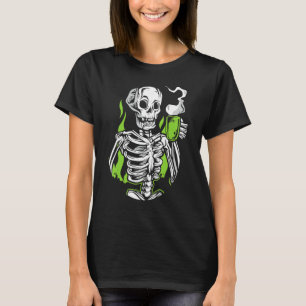 T-shirt Skeleton Alien crâne Boire café