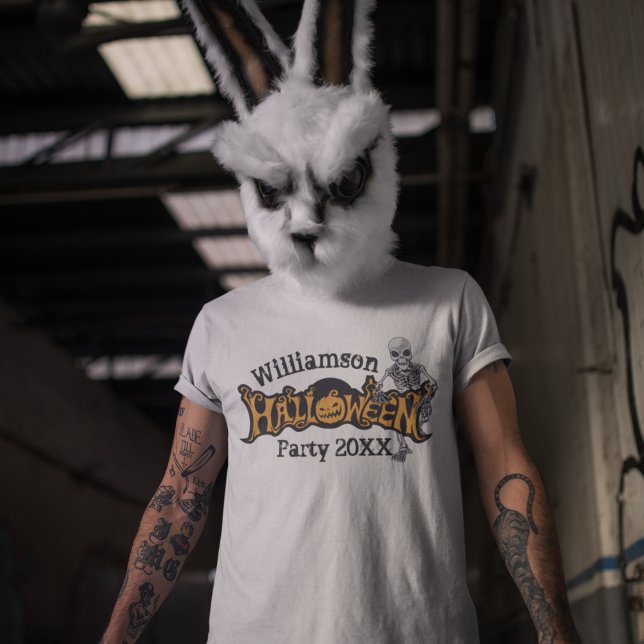 T-shirt Skeleton annuel Halloween personnalisé (Créateur téléchargé)