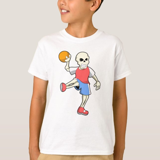 T-shirt Skeleton at Handball player avec Handball (Devant)