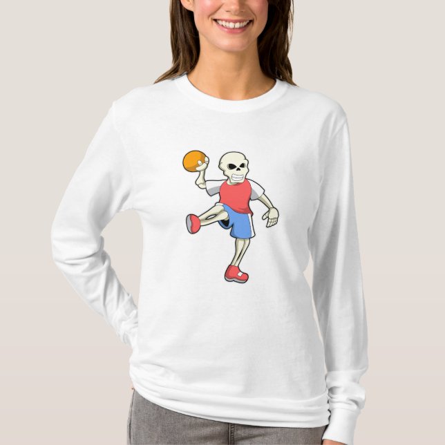 T-shirt Skeleton at Handball player avec Handball (Devant)