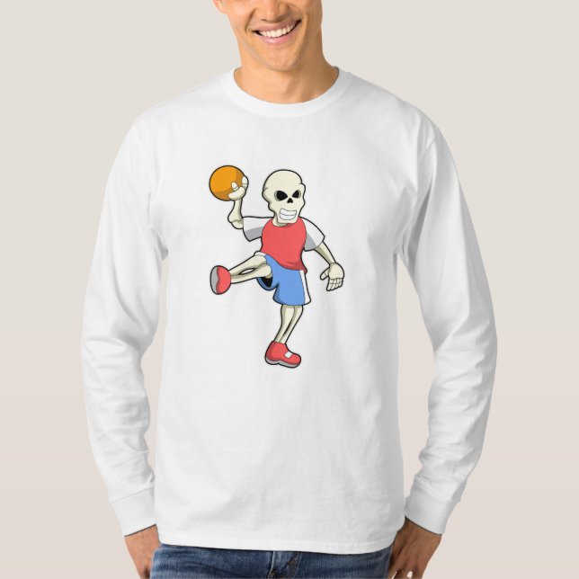 T-shirt Skeleton at Handball player avec Handball (Devant)
