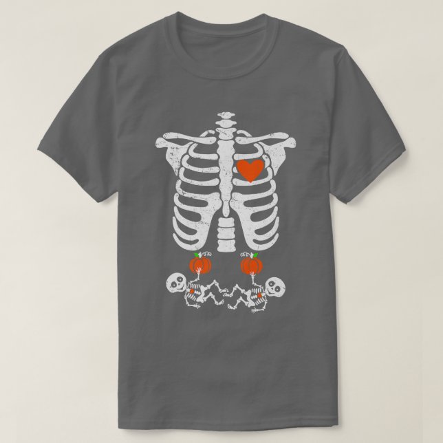 T-shirt Skeleton Baby Pregnant Xray Rib Cage pour Fall Hal (Design devant)