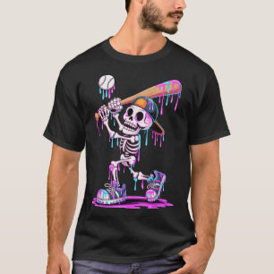 T-shirt Skeleton Baseball Driys Jeunes Enfants Halloween