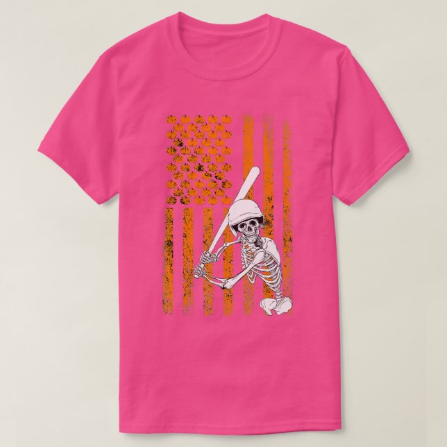 T-shirt Skeleton Baseball Player Fan Skeleton Halloween Ba (Design devant)