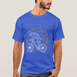 T-shirt Skeleton Biking Lazy Halloween Costume Cool Ligne