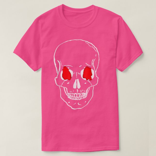 T-shirt Skeleton Black Red Designer  (Design devant)
