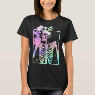 T-shirt Skeleton Boire Café Femmes hommes Halloween costu