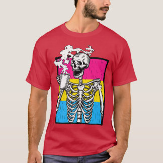 T-shirt Skeleton Boire Café LGBTQ Panseual Pride Pan 