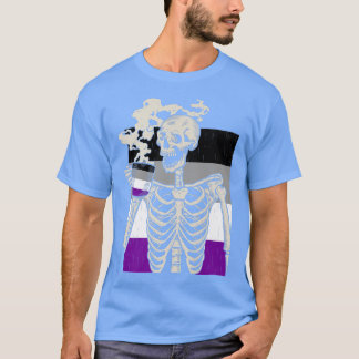T-shirt Skeleton Boire Café LGBTQ Retro Aseual Pride 