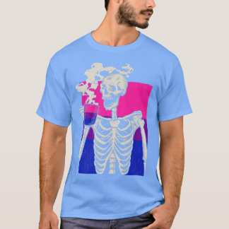 T-shirt Skeleton Boire Café LGBTQ Retro Biseual Pride