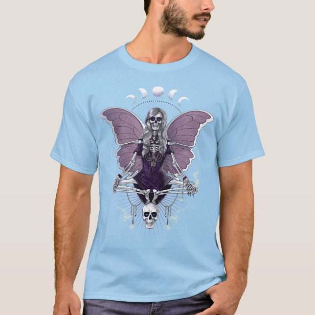 T-shirt Skeleton Butterfly Goth (Devant)
